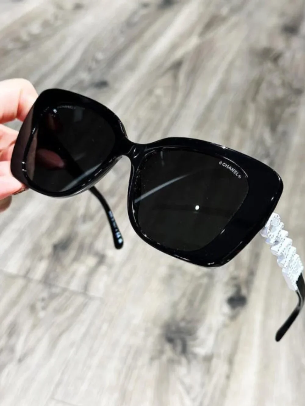 CHANEL Black Acetate Sunglasses – Complete with Original Box & Leather Case